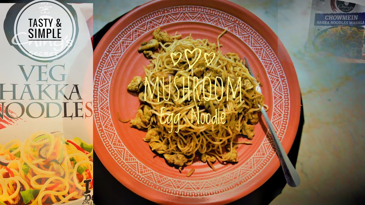 Mushroom Egg Noodle Recipe Hindi Tasty and Simple Chowmein recipe