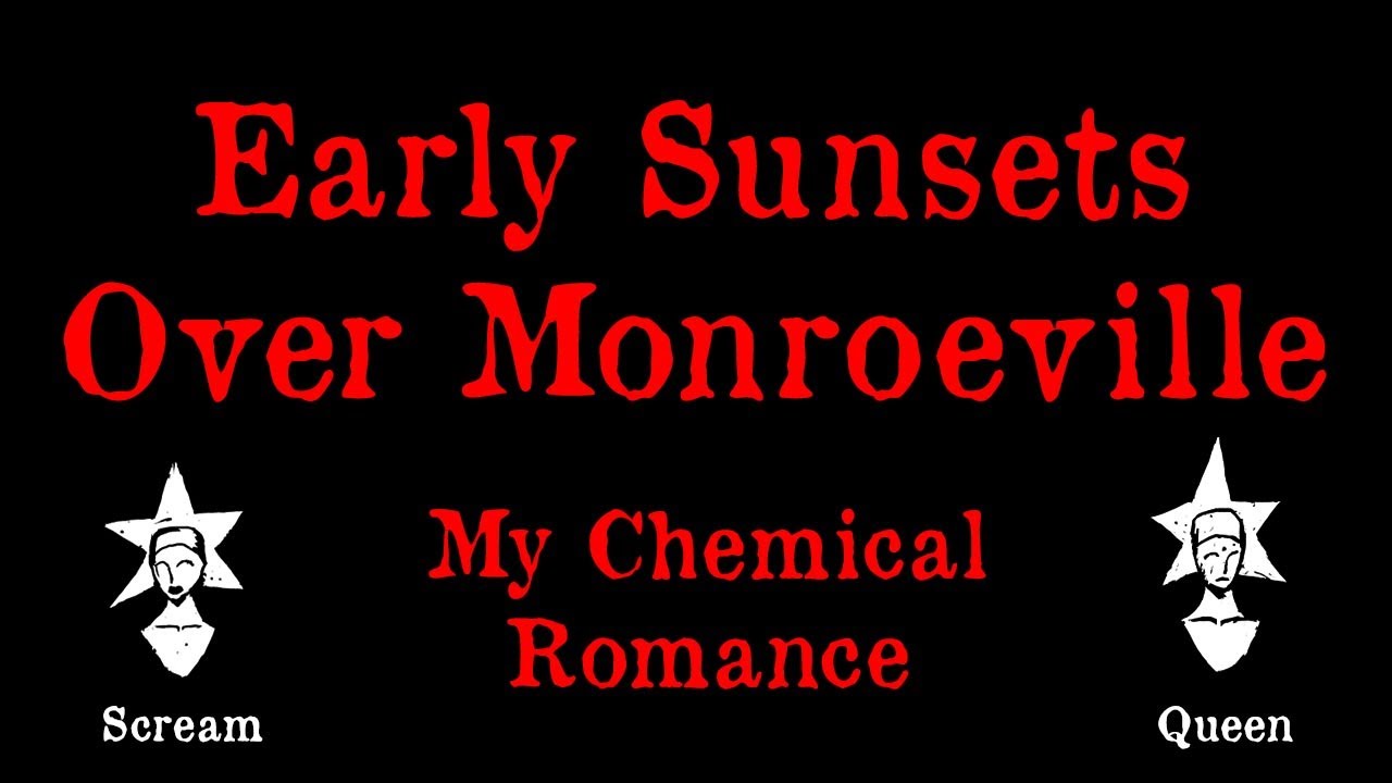 My Chemical Romance Early Sunsets Over Monroeville White Heart Song Lyric Art Print