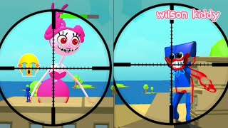 Melawan Raksasa Huggy Wuggy Momy Long Leg dan Fredy 😱😰| Giant Wanted Hero Sniper | Wilson Kiddy