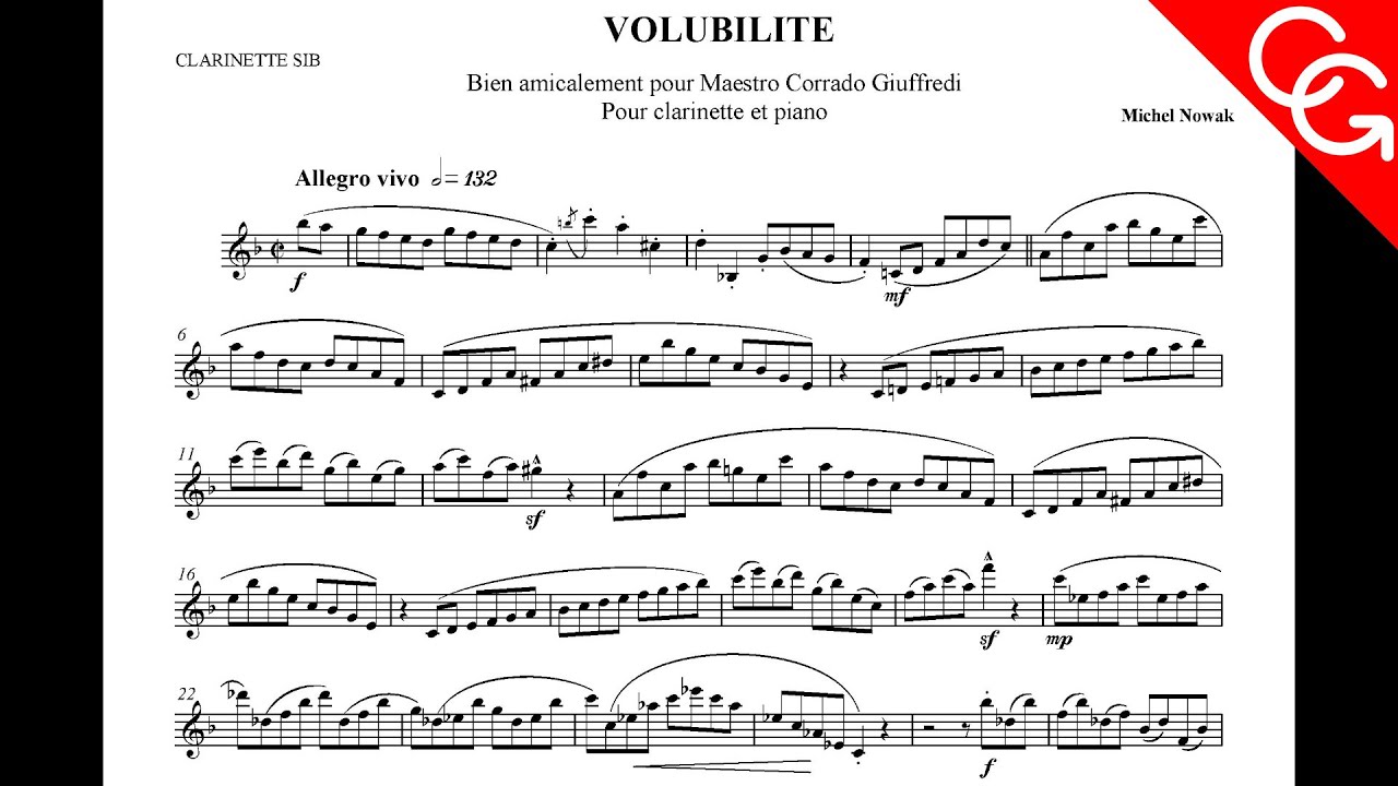 NOWAK Volubilitè Corrado Giuffredi, clarinet solo