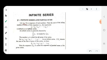 Infinite Series and Partial Sum # second semester BSc  Complementary Mathematics