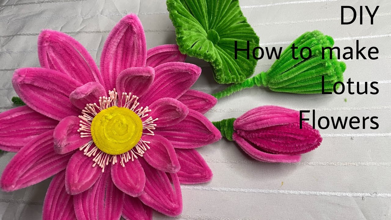 DIY| How to Make pipe cleaner Lotus Flower|Handmade Flowers |Craft Flowers