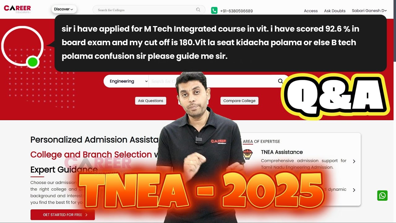 Q&A #21 | TNEA - 2025 | Best College and Branch |  Unbiased Admission Assistance