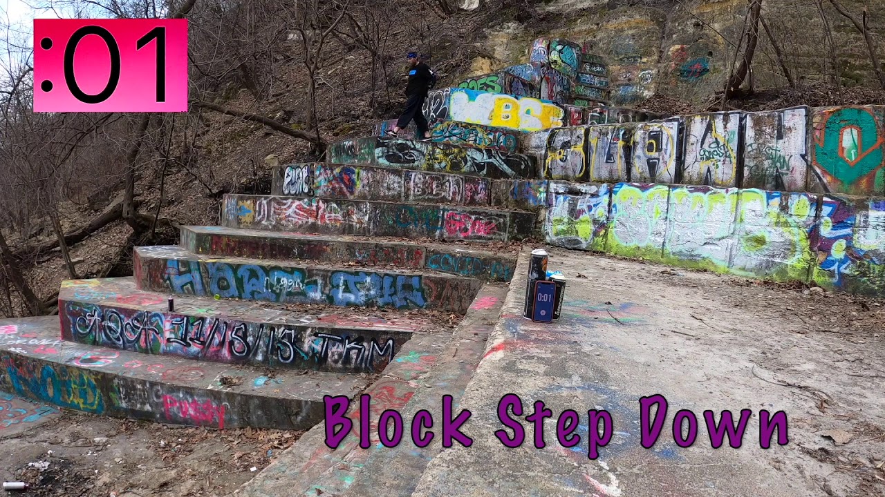 7 Minute Workout on Large Graffiti Steps and Blocks
