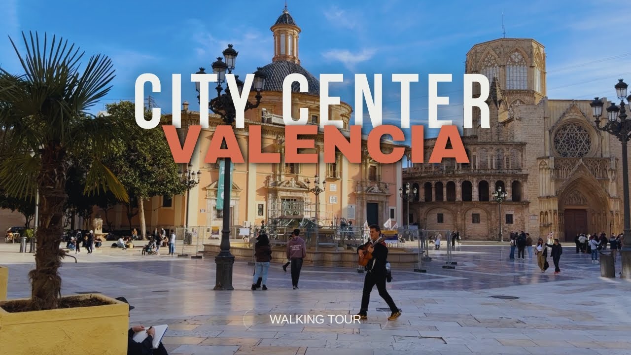 Valencia City Center in January Walking Tour 4K | Spain