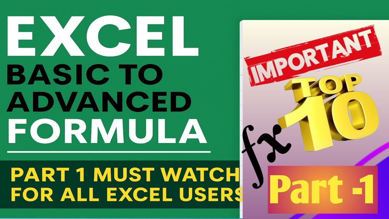 Excel basic to advanced formula, Important formula top 10 important # ...