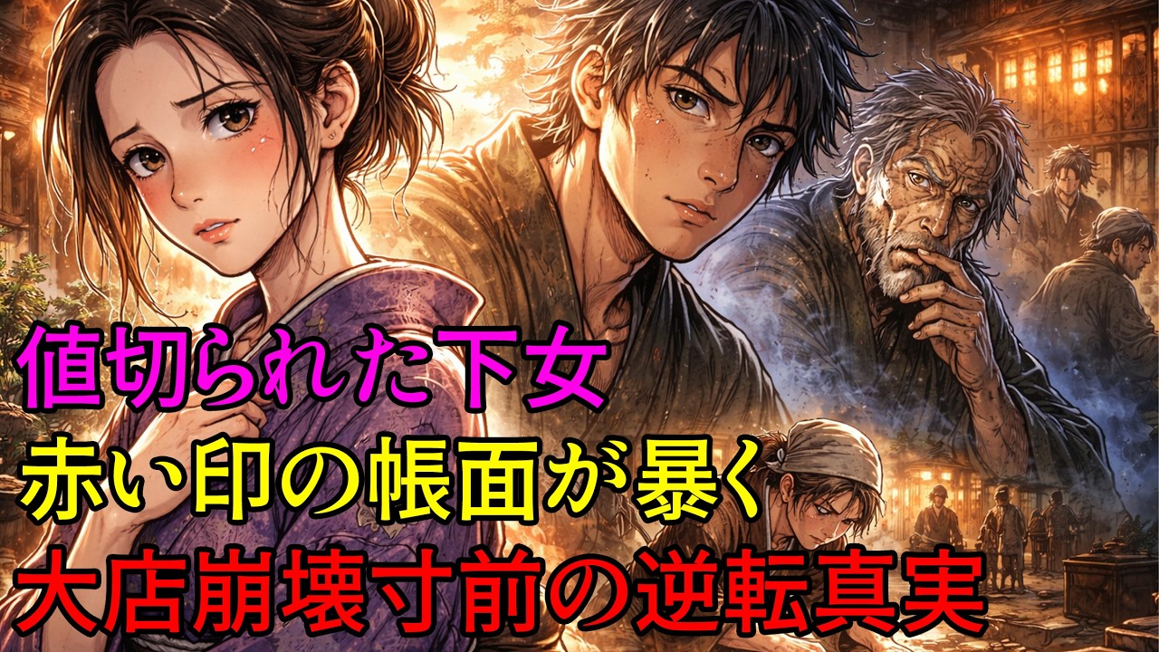 【衝撃逆転】口入屋で「役立たず」と値切られた下女。人相見の震えた予言と母の赤き印が導き、十年の因縁を断ち切って大店を救う | 野談 | 伝説 | 昔話 | 説話 | 民話