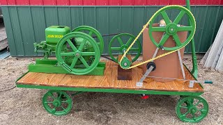 1 1/2HP John Deere Hit & Miss Engine With Country Freezer Homemade Ice Cream Maker!!!