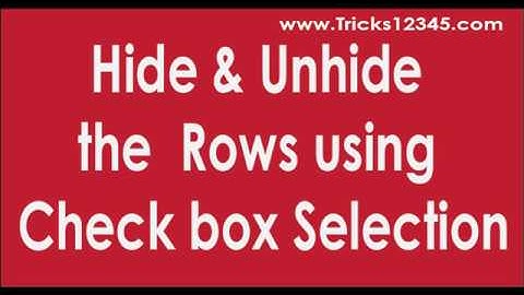 Hide Or Unhide the Rows By Using Checkboxes