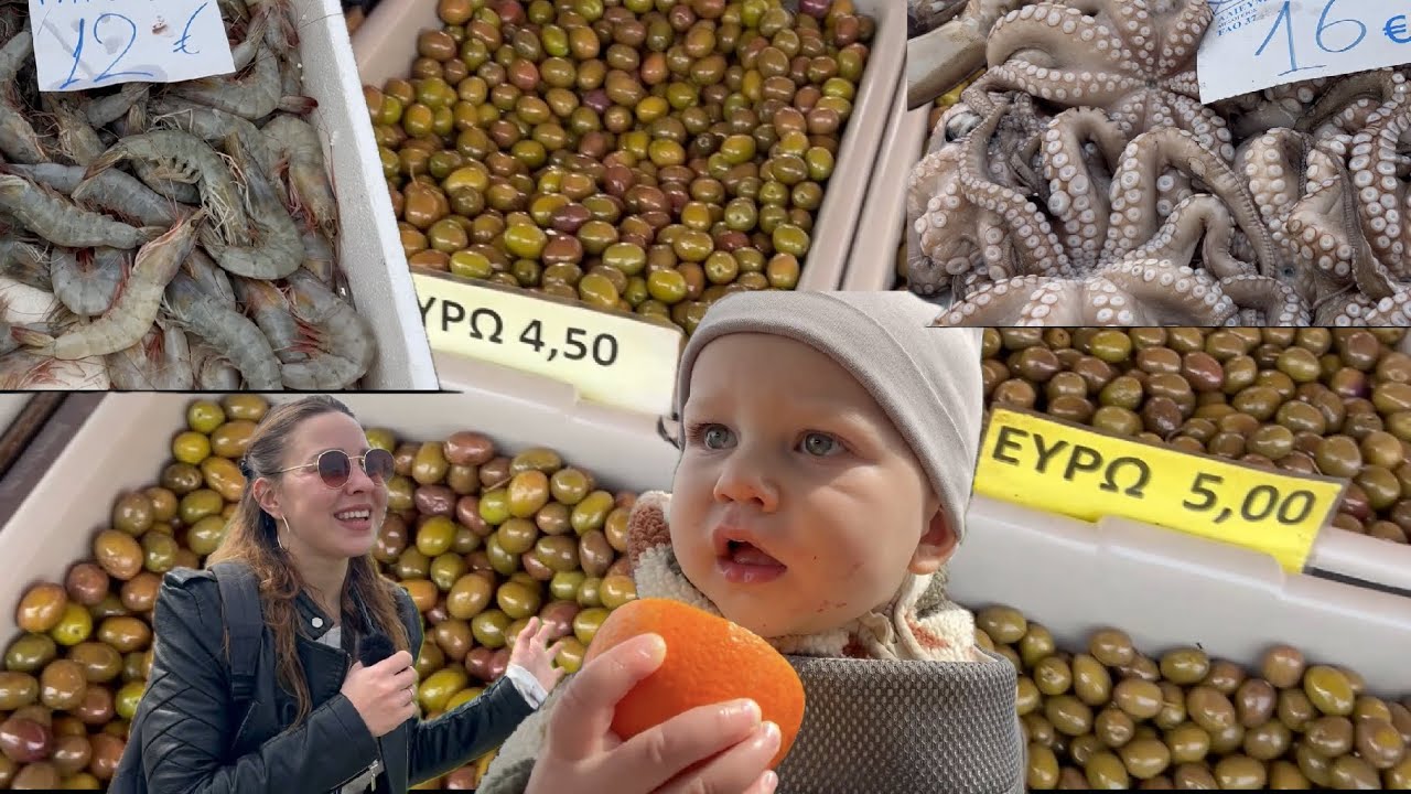 Prețurile în Grecia la piața de legume fructe si pește din Katerini