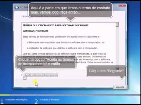 Simulador de instalação do Windows 7 - Video