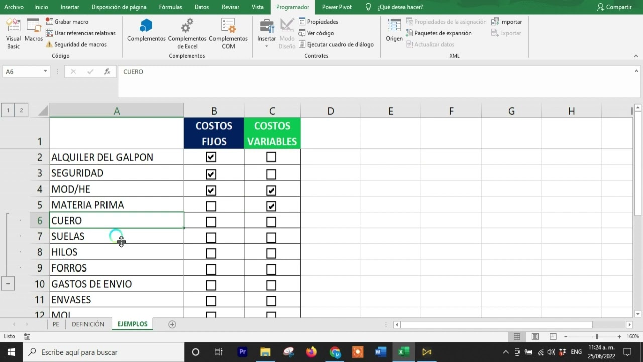 PLANTILLA PARA CLASIFICAR LOS COSTOS FIJOS Y COSTOS VARIABLES - YouTube