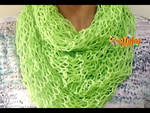 Cómo Tejer Bufanda Mágica Verano-Trailer-How Knit Scarf 2 Agujas (226)