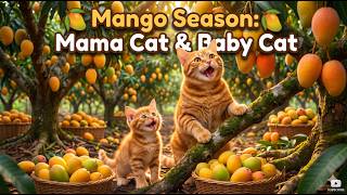 Mama Cat &amp; Baby Cat - Exploring Mango season