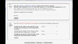 linking applets in moodle for physics motion questions