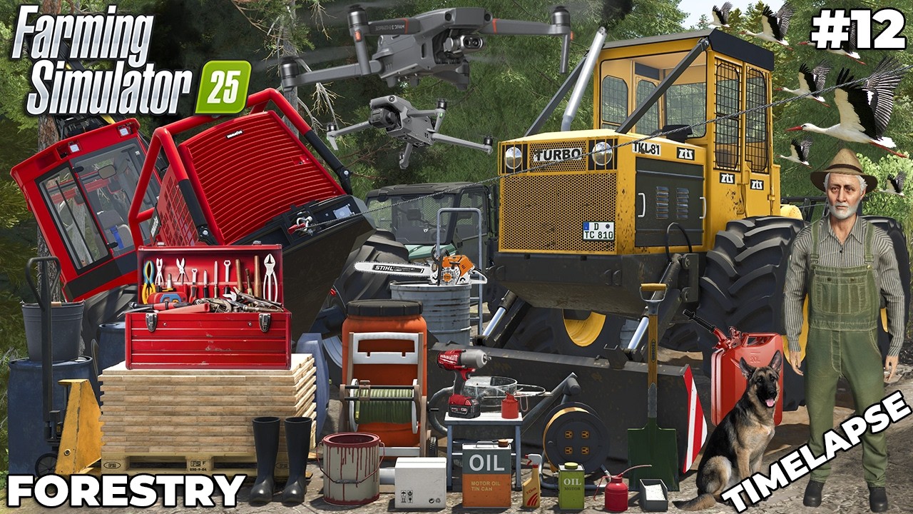 KOMATSU WOOD PROCESSOR STUCK – SKIDDER TO THE RESCUE! 😳🌲 | FORESTRY | Farming Simulator 25 | EP 12