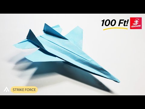 EASY PAPER AIRPLANE - How to make a Paper jet that FLIES FAR - 100 ...