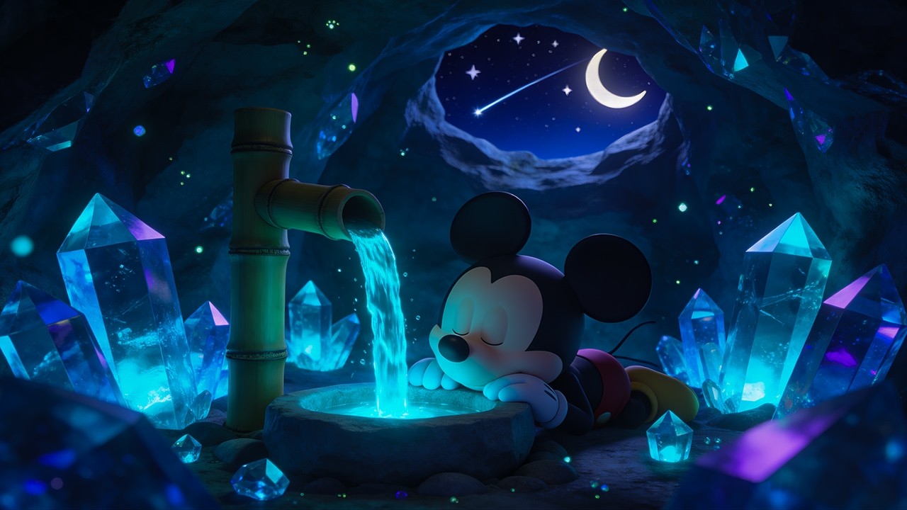 Засыпайте за 5 минут 🌙 Ночная кристальная пещера и нежная бамбуковая вода