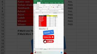 Excel: Check Pass or Fail using this formula