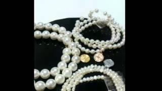 gps8562pealハワイアンジュエリー/ネックレス/ゴールド/プルメリア/スクロール/ホヌ/パール