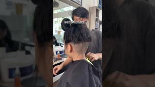 A Cute & Little Girl Get's Her Undercut Shoulder Length Bob Haircut ( Shorts ) | Short Haircut Video