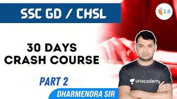 SSC GD/CHSL |  30 DAYS CRASH COURSE | by Dharmendra Sir | Day 2