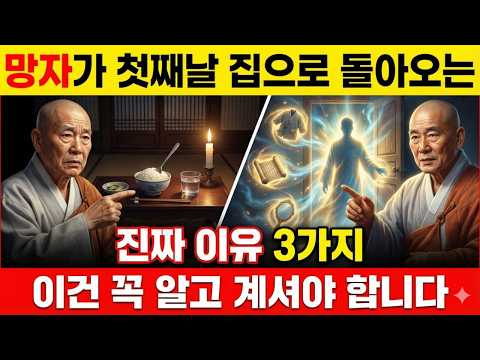 망자가 첫째날 집으로 돌아오는 진짜 이유 3가지, 이건 꼭 알고 계셔야 합니다. 절대 놓치지 마세요 3일장 무빈소장례 49재 사후세계 (부처님 말씀)