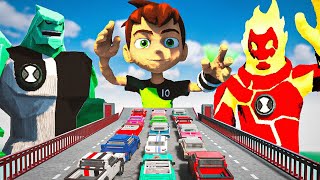 Carros vs BEN 10 (chama, diamond e ben10) no Teardown Mods