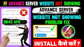 FF ADVANCE SERVER WEBSITE NOT SHOWING | Free Fire Advance Server Kaise Open Karen | How To Download