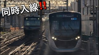 [同時入線‼️] 相鉄線　東急3020系(3121F)、相鉄10000系(10702F) YNB更新車 二俣川駅同時入線シーン