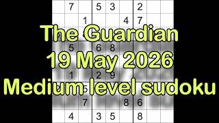 Sudoku solution – The Guardian 19 May 2026 Medium level sudoku screenshot 5