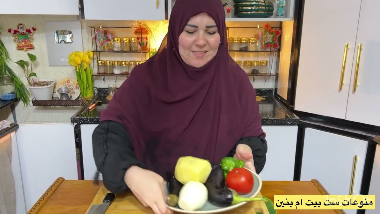 ‏مقلوبة دجاج بال باذنجان اسهل طريقة وشلون خلي تمن احمر يطلع عندكم فلفل