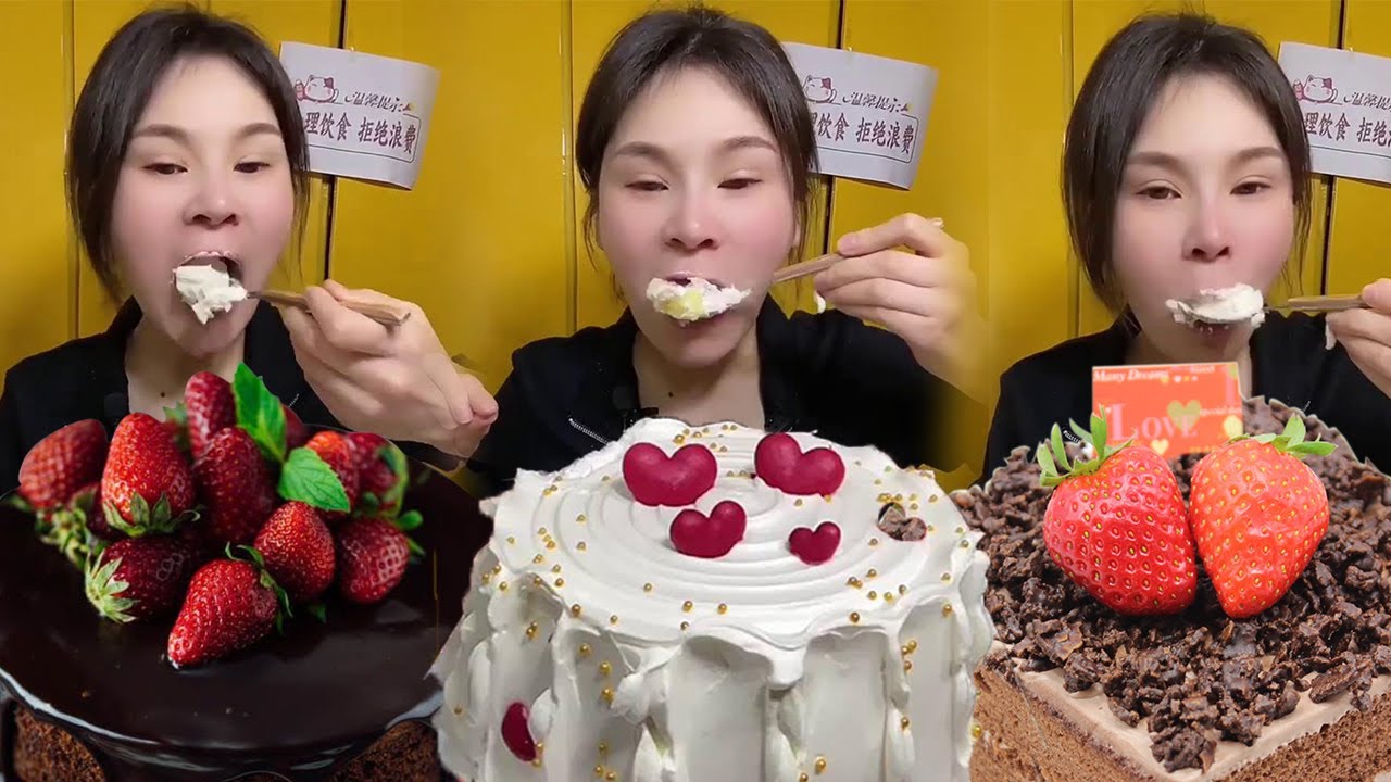 The most delicious Cream Cakes Yummy ASMR Chinese Mukbang Cake Eating