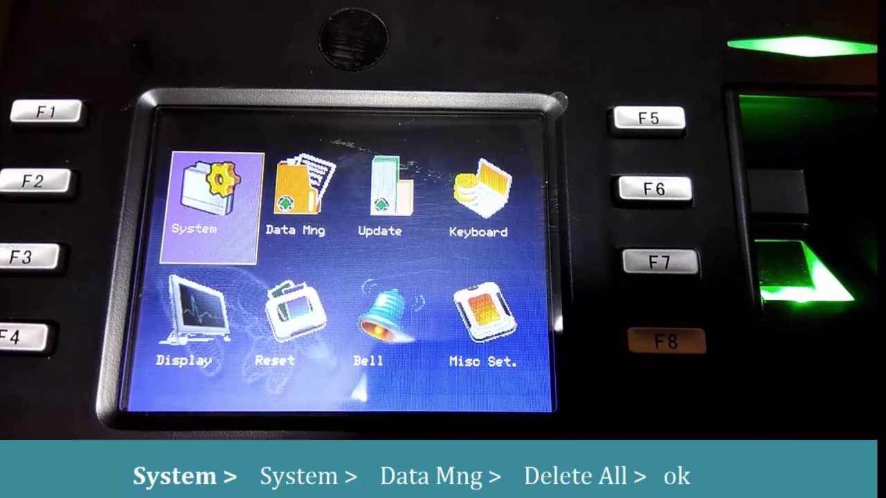 How to delete all data iclock990