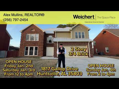 1817 GALLOP DRIVE, Huntsville, AL home video tour