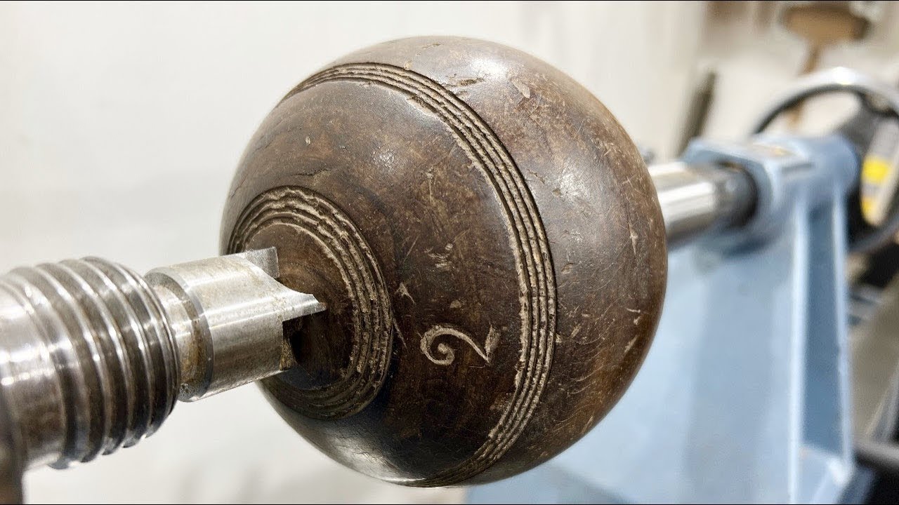 Woodturning - 1826 Antique Bowling Ball