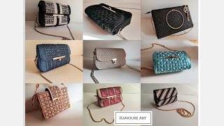 Free patterns for plastic canvas bags / Canvas bag design ideas #HanoureArt #diy