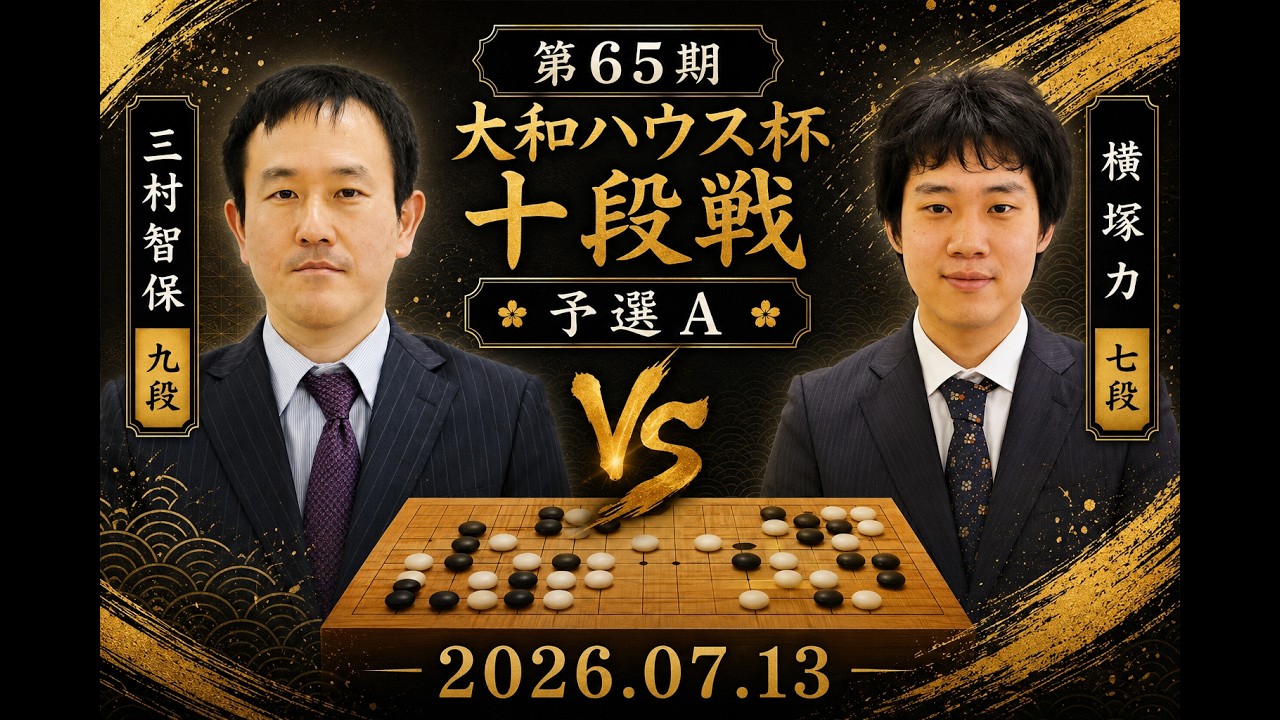第65期大和ハウス杯十段戦予選A】(黒)横塚力七段 対 三村智保九段(白