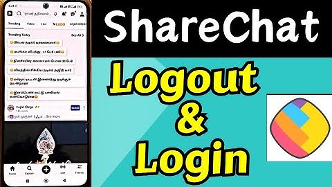 How to Logout and Login to ShareChat Account | Logout from ShareChat | TAMIL REK