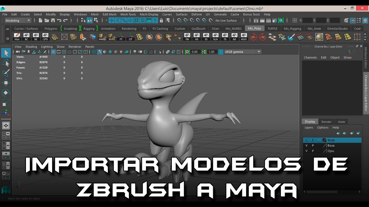 Importar geometría de Zbrush en Maya - YouTube