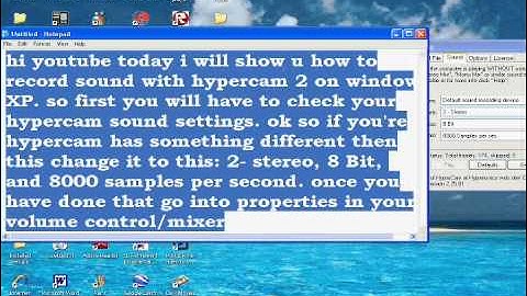 How to record sound with hypercam 2 for windows XP.