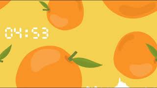 Orange Fruit with Yellow Background (Clock + Visualizer) screenshot 1