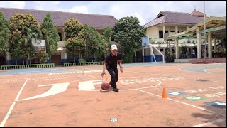Teknik dasar dribble permainan bola basket || Variasi latihan dasar dribble