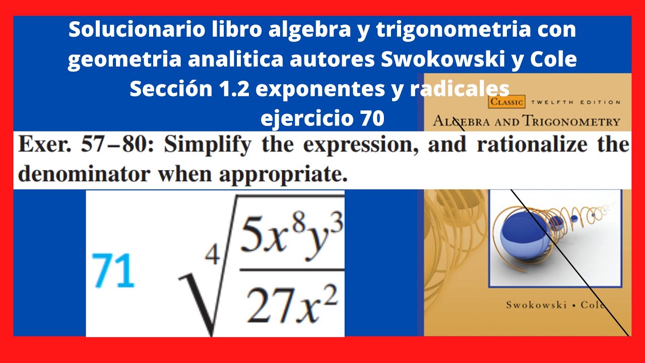 Algebra Y Trigonometria Con Geometria Analitica De Swokowski