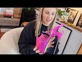 Catie Unboxes Hot Pink 8 Inch High Heel Stainless Steel Shoes With Open Toe And Ankle Strap