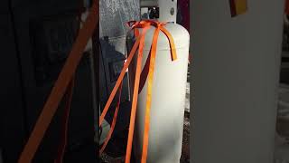 Hauling propane bottle on hitch carrier...DOT regulations made me do this.