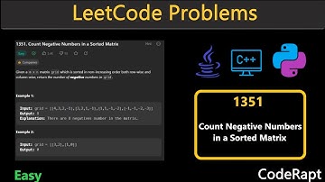 Count Negative Number in sorted Matrix |Leetcode Q.1351 |Python, C++, Java |LeetCode Daily challenge