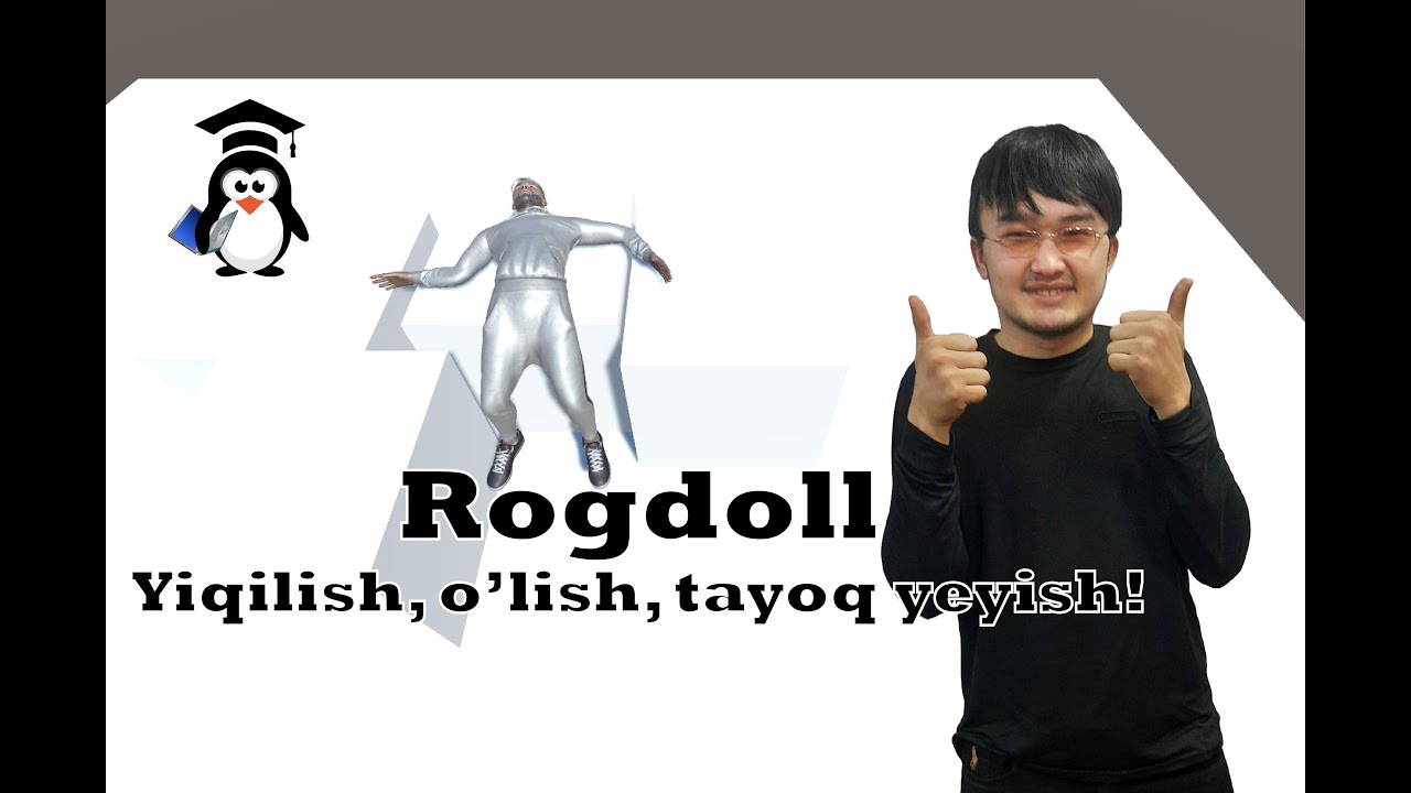 Unity Engine Rogdoll fizikasi, yiqilish, uchib ketish, tayoq yeyish kabi fizikalar