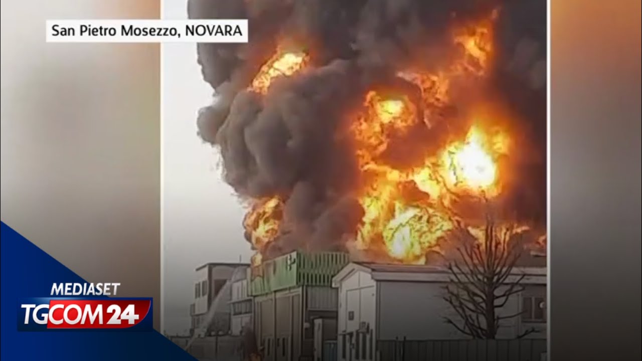 Novara, incendio in un'azienda chimica a San Pietro Mosezzo