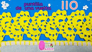 Puntilla 110/ Puntilla de una sola vuelta sobre base de casitas ideal para mantel o servilleta. 🌷🌻🌺